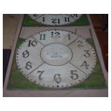 2-OLD LEADED GLASS CLOCK PANELS... 2-OLD LEADED GLASS CLOCK PANELS...