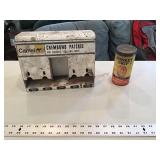 Vintage Camel tire patching cabinet and monkey