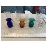 Assorted glassware pitchers