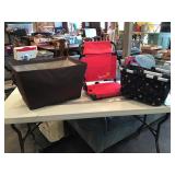 Assorted totes and stadium seat