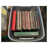 Vintage record albums w/ tote
