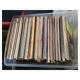 Vintage record albums w/ tote