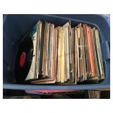 Vintage record albums w/ tote