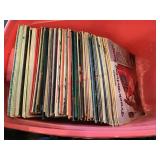 Vintage record albums w/ tote