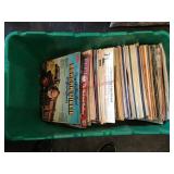 Vintage record albums w/ tote