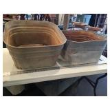 2 galvanized rinse tubs