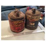 Pennzoil and Worthmore oil cans