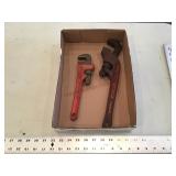 2 ridged pipe wrenches