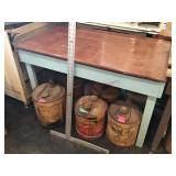 Primitive metal top painted table