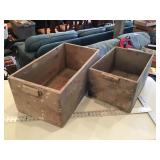 2 Primitive wooden boxes