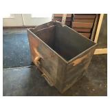 Large primitive dovetail Wood box with damage