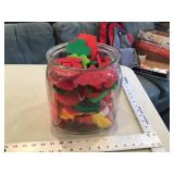 Counter canister with cookie cutters