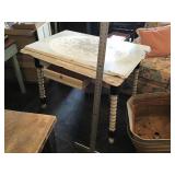 Vintage enamel top table with drawer and Slide