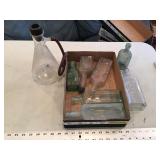 Assorted vintage bottles