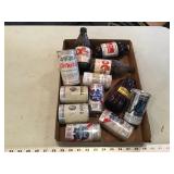Assorted beer cans and bottles