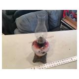Antique painted kerosene lamp