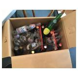 Assorted pop and beer bottles