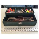 Metal tackle box w/ tackle