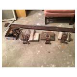 Vintage barn track w/ rollers