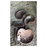 4 tin implement seats