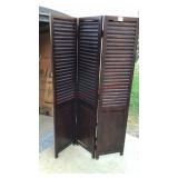 Raised panel Three section room divider, one