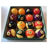 Pool balls and chalk dispenser