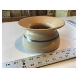 Blue banded stoneware spittoon