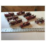 Assorted toy fire trucks