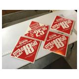 5 Firestone cardboard signs