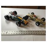 Vintage plastic race cars