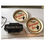 Heineken beer light and beer trays
