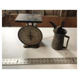 Counter scale and oil measure