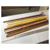 Assorted measuring sticks
