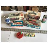 Metal boxes pop cans and noisemakers
