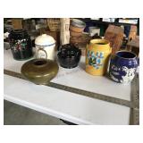 Assorted cookie jars and bowl