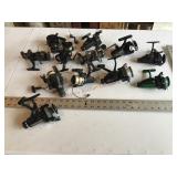 Assorted fishing reels