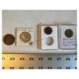 Iowa tokens including 1870 Waterloo token