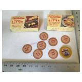 Milk caps and butter containers