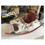 Antique wooden rocking horse