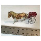 Antique wooden horse with cart