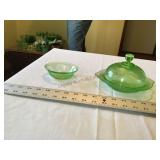 Green depression glass