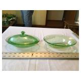 Green depression glass