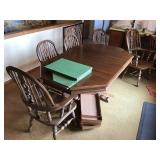 Table with six chairs  2 Leaves and pads