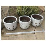 3 Concrete lined pots