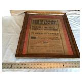 Antique framed sale bill