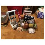 Picnic basket with decorative items
