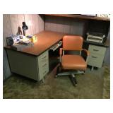 Two piece office desk and chair