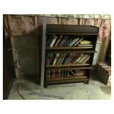 Antique oak book barrister with books