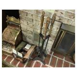 Fireplace tools and starter logs