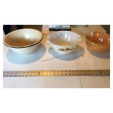 Enamelware and Fireking bowls